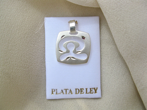 Indalo dog tag ~ sterling silver, square, dancing