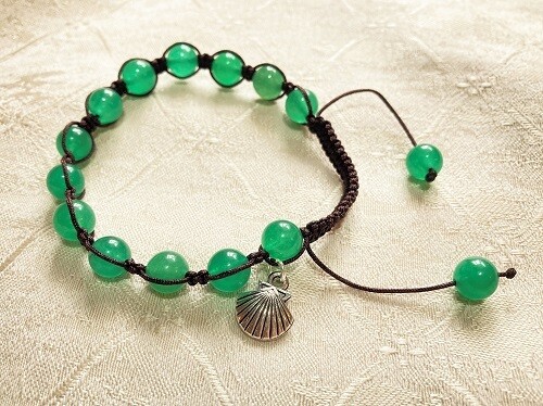 Shamballa shell bracelet - aventurine, for pursuing a dream