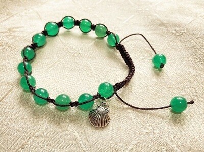Shamballa shell bracelet - aventurine, for pursuing a dream