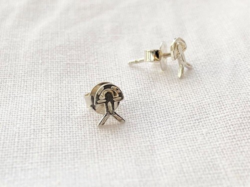 Indalo stud earrings ~ 925 silver classic, Earring Finish: Indented / Etched Tallado