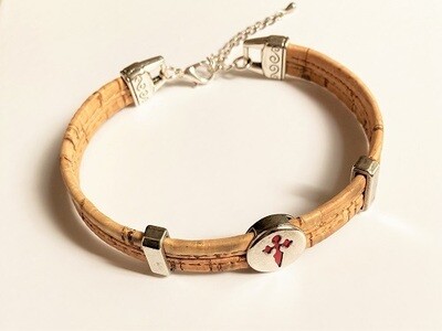 St James cross bracelet of Spain's Camino de Santiago ~ cork or leather