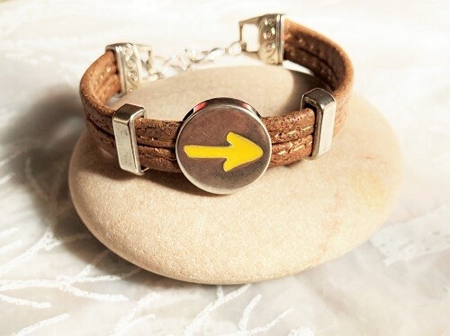 Camino de Santiago Arrow symbol bracelet ~ cork