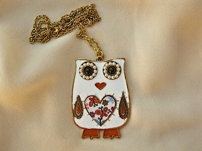 Shirley Owl decorated with hearts and beads