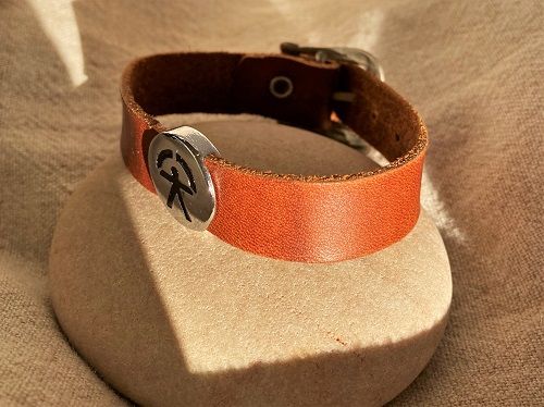 Indalo bracelet for ambitions of health and success - leather strap, Choose bracelet colour: Tan leather bracelet