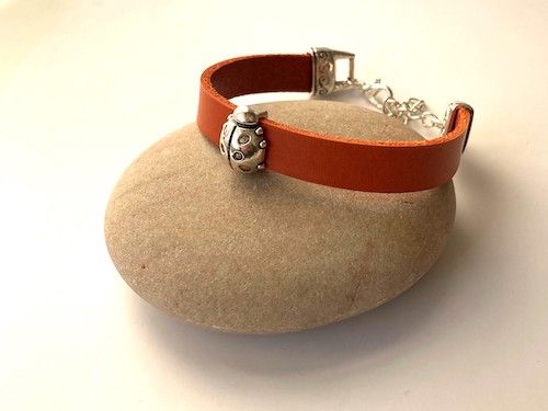 Lucky Ladybird charm bracelet - leather