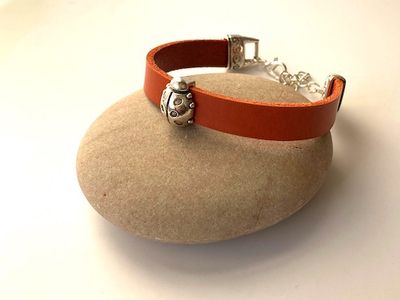 Lucky Ladybird charm bracelet - leather