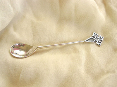 St James cross Christening spoon - silver