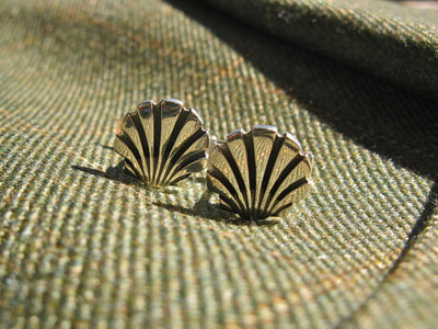 Scallop shell cufflinks ~ classic, sterling silver
