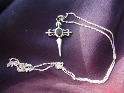 Cross of St James necklace ~ sterling silver and jet