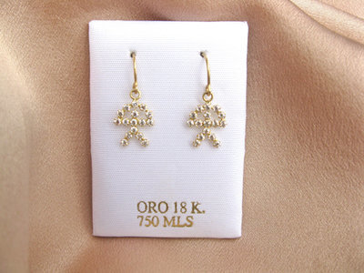 Lucky Indalo earrings ~ 18ct gold + zirconite