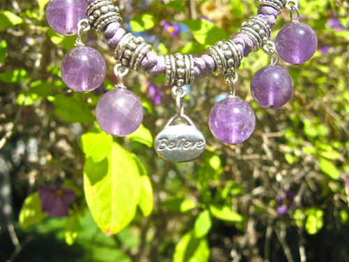 Amethyst BELIEVE jewellery set