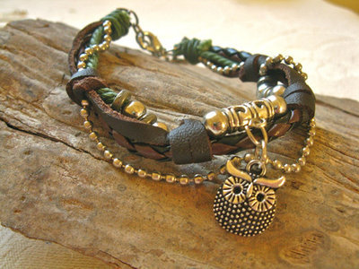 Guardian owl bracelet ~ NaturalSoul, sage
