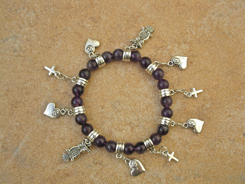 Love charm bracelet ~ mystical amethyst