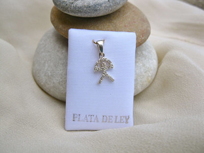 Indalo pendant ~ zirconite + silver, classic, small