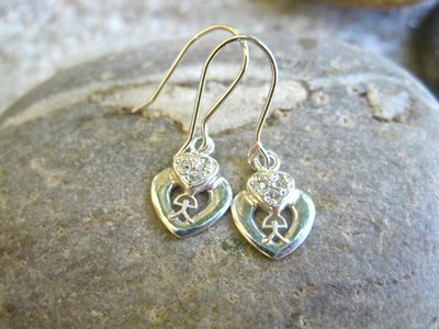 Indalo earrings ~ silver, double heart