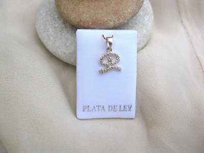 Indalo pendant ~ dancing, silver + zirconite, small