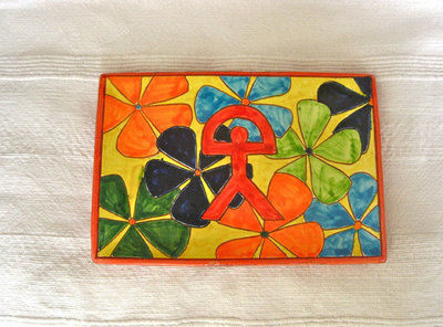 Spanish ceramic oblong plate ~ Indalo, otoño
