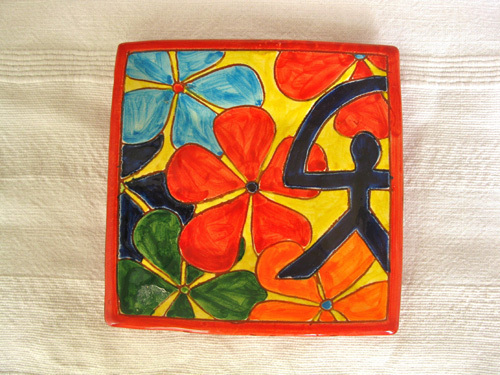 Spanish plate ~ Indalo autumn, square