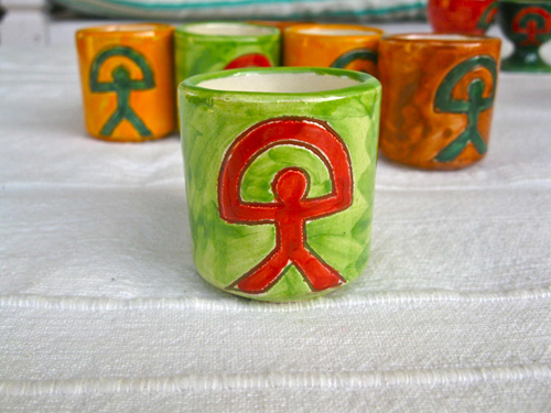 Ceramic chupito cup shot glass ~ Indalo