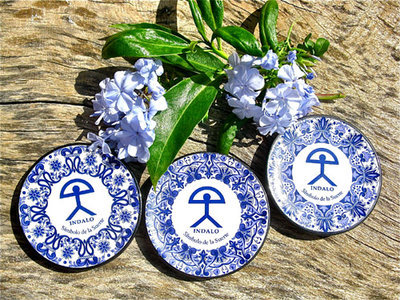 Spanish plate ~ Indalo, blue and white
