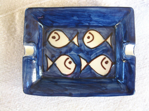 Ceramic ashtray / dish ~ fishes