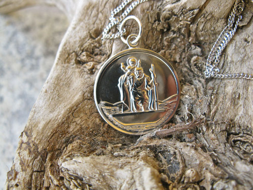 St Christopher necklace for safe travels