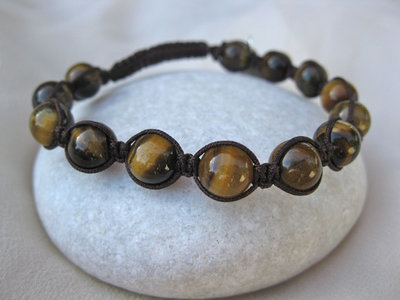Shamballa bracelet ~ Faith, tiger&#39;s eye