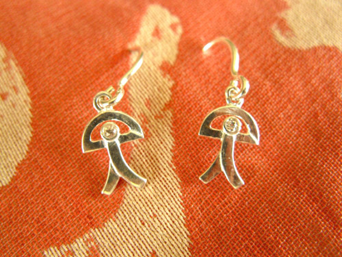 Indalo earrings ~ silver + zirconite, curved