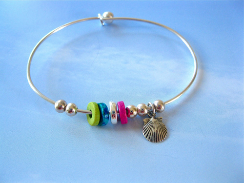 Life Path charm bangle - fine stainless steel, large