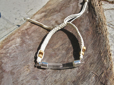 Lourdes water jewellery ~ glass vial bracelet ~ cotton &amp; bead