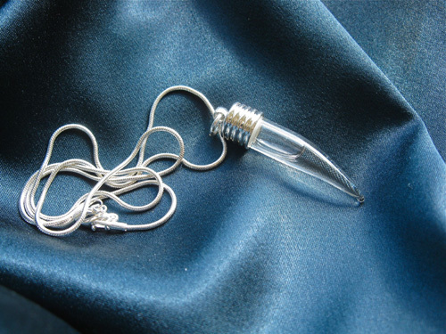 Lourdes water jewellery ~ shark&#39;s tooth necklace ~ silver