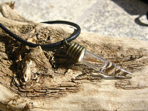 Lourdes water jewellery ~ shark&#39;s tooth necklace ~ bronze