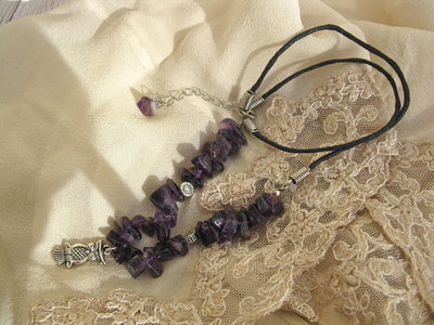 Amethyst wise owl necklace