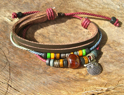 Guardian owl bracelet ~ NaturalSoul, honey