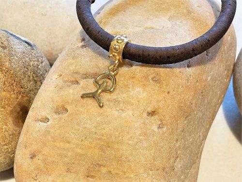 Gold-filled Indalo bead bracelet ~ 3mm on cork-cord
