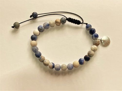 Bracelet for anxiety, stress or worry - sodalite, shell