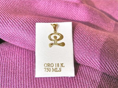 Indalo pendant ~ 18mm reversible dancing, 18ct gold