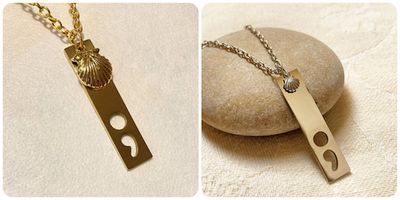 SemiColon necklace gift for mental health
