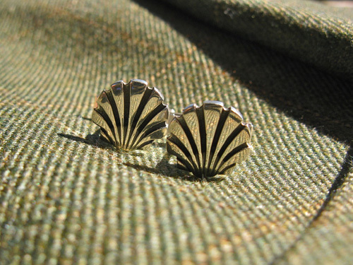 Scallop shell cufflinks ~ classic, sterling silver