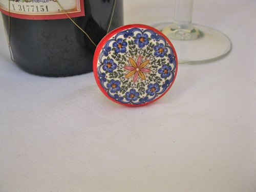 Spanish ceramic wine stoppers ~ floral series 2
