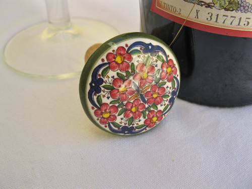 Spanish ceramic wine stoppers ~ floral series 3