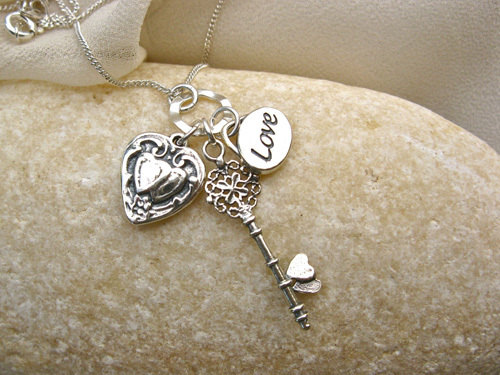 Key to my heart necklace ~ silver