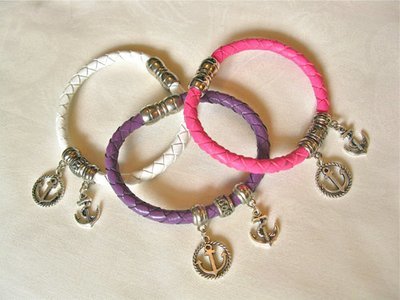 Leather bracelet ~ ANCHOR