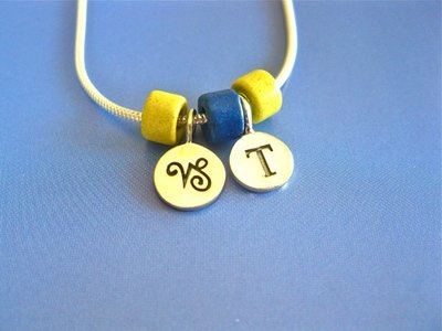 Zodiac jewellery necklace with letter charm, sterling silver