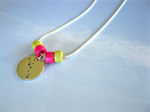 Constellation star sign jewelry necklace, sterling silver