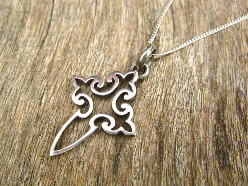 Cross of St James necklace ~ open fretwork, silver