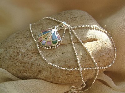 Compostela shell necklace ~ silver + mother-of-pearl