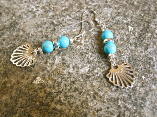 Compostela earrings, turquoise + silver
