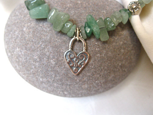 Aventurine love-lock necklace