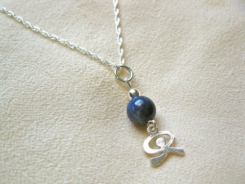 Sodalite necklace with Indalo